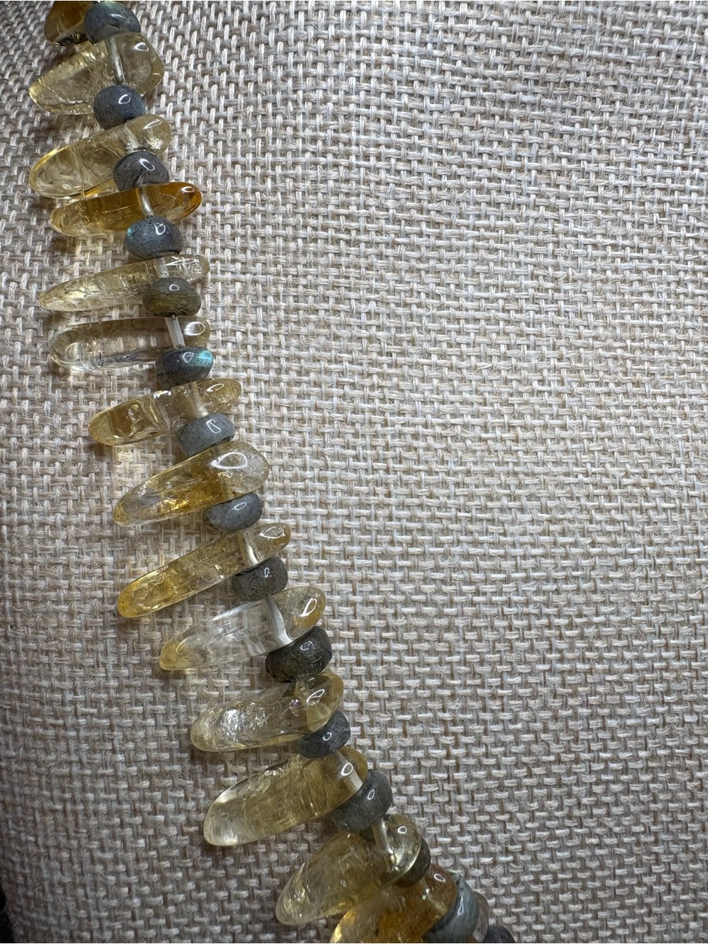 Citrine & Labradorite Gemstone Necklace 18’ - Picture 4 of 5